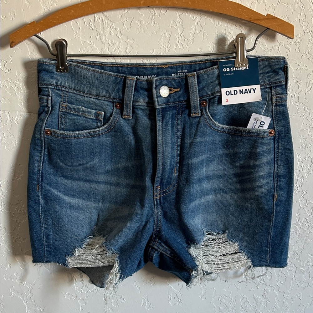 Old Navy Blue Distressed Denim Shorts